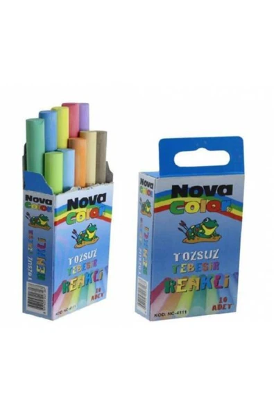 Nova Renkli Tozsuz Tebeşir 10'lu 2 Paket ürün görseli 1