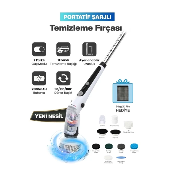 Portatif Şarjlı Temizleme Fırçası ürün görseli 1