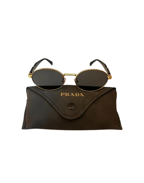 PRADA GOLD ÇERÇEVE DETAYLI KADIN GÜNEŞ GÖZLÜĞÜ DAMLA MODEL ürün görseli 1