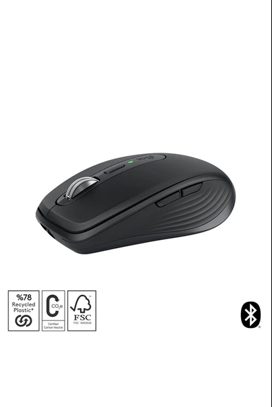910-006929 Mx Anywhere 3S Siyah Bluetooth Lazer Kablosuz Mouse - Resim 2