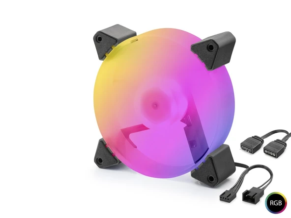 Kasa Fanı 5. Nesil Rgb 12 Cm - Siyah ND2665 ürün görseli 1