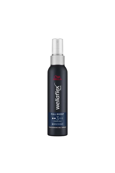 Wella Wellaflex Men Full Boost Kalın Telli Dolgun Görünüm Kafeinli Erkek Jel Saç Spreyi Strong Hold 150 ML ürün görseli 1