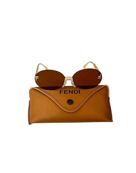 FENDİ KADIN GÜNEŞ GÖZLÜĞÜ ZİRKON TAŞLI MODEL GÖZLÜK EKARTMAN ürün görseli 1
