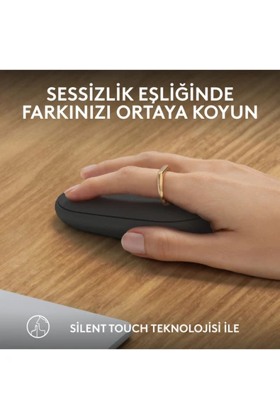 910-007015 M350S Pebble 2 Siyah Bluetooth Optik Mouse - Resim 6