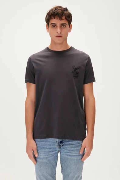 BAD BEAR FISH DREAM TSHIRT ERKEK ANTRASİT ürün görseli 1