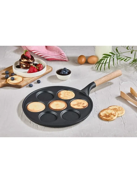 falez Siyah Black Lıne 28 cm Döküm Pankek Tava Tekli Granit Malzeme İle Pratik Pişirme ürün görseli 1