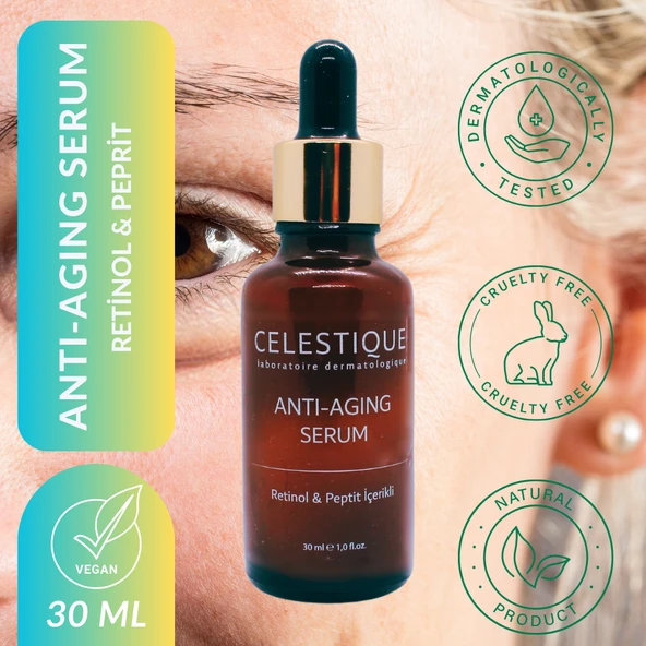CELESTIQUE Anti-aging Yaşlanma Karşıtı Serum 30ml (RETİNOL & PEPTİT) ürün görseli 1