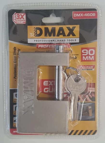 DMAX KAYAR MİLLİ YASSI ASMA KİLİT 90 mm DMX-4608 ürün görseli 1