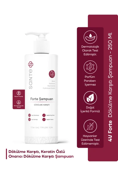 Yoğun Saç Dökülmesi Karşıtı Biotin & Keratin 4v Forte Şampuan 250 ml ürün görseli 1