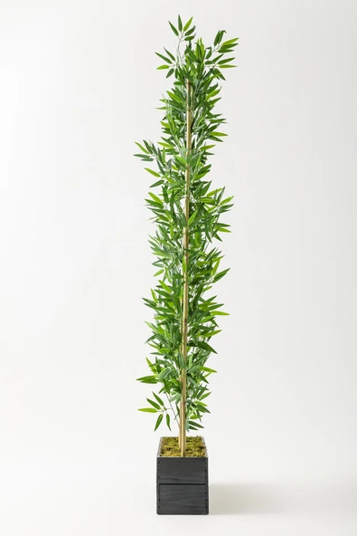 Yapay Bambu Seperatör Ahşap 50 Cm (Antrasit ) - Resim 3