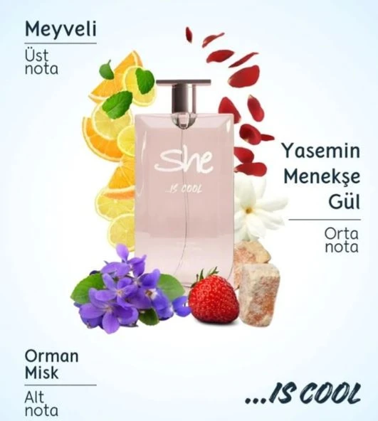 SHE Cool Kadın Parfümü Edt 50 ml - Resim 4