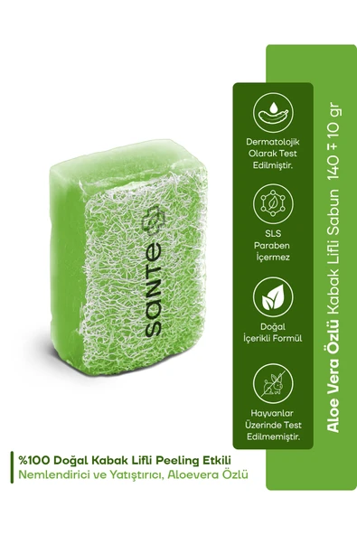 Sante Kabak Lifli Aloe Vera Özlü Sabun (NEMLENDİRİCİ VE TEMİZLEYİCİ) 160 gr ürün görseli 1