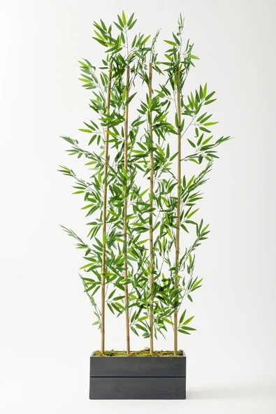 Yapay Bambu Seperatör Ahşap 50 Cm (Antrasit ) - Resim 4