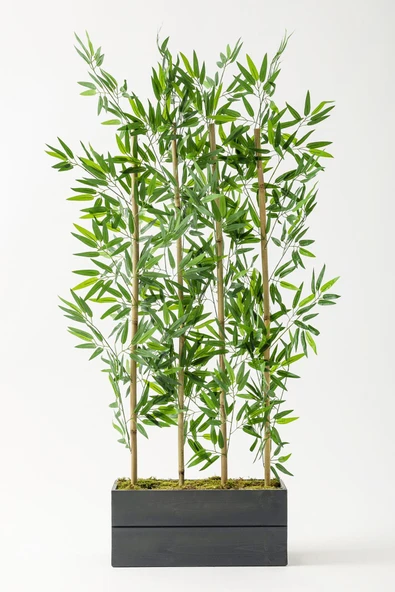 Yapay Bambu Seperatör Ahşap 50 Cm (Antrasit ) ürün görseli 1