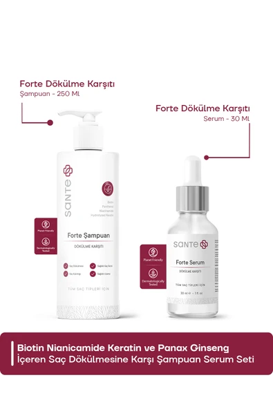 Yoğun Saç Dökülmesi Karşıtı Biotin & Keratin % Ginseng 4v Forte Serum Şampuan ürün görseli 1