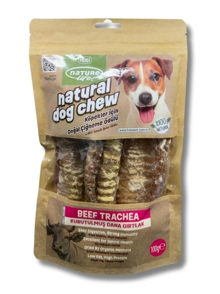 Naturelife Kurutulmuş Dana Gırtlak Köpek Çiğneme Ödülü 100 gr - Doğal ve Sağlıklı Çiğneme Ürünü ürün görseli 1
