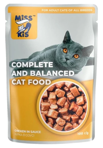Miss Kis Tavuklu Yetişkin Kedi Pouch 100 Gr - %100 Et İçerikli Lezzetli Yaş Mama ürün görseli 1