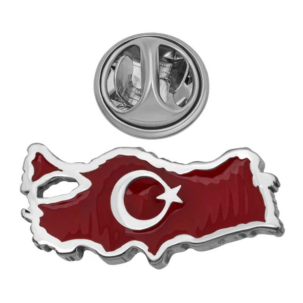 Gümüş Türkiye Haritası Rozet ürün görseli 1
