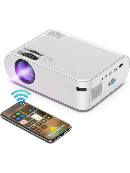P62 1080P Destekli Mini WiFi Projeksiyon Cihazı HDMI Girişli, iOS & Android Telefon Yansıtma, Taşınabilir Projektör ürün görseli 1
