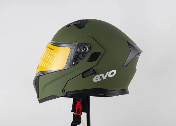 EVO 906 ÇENE AÇILIR KASK MAT YEŞİL YEŞİL ürün görseli 1