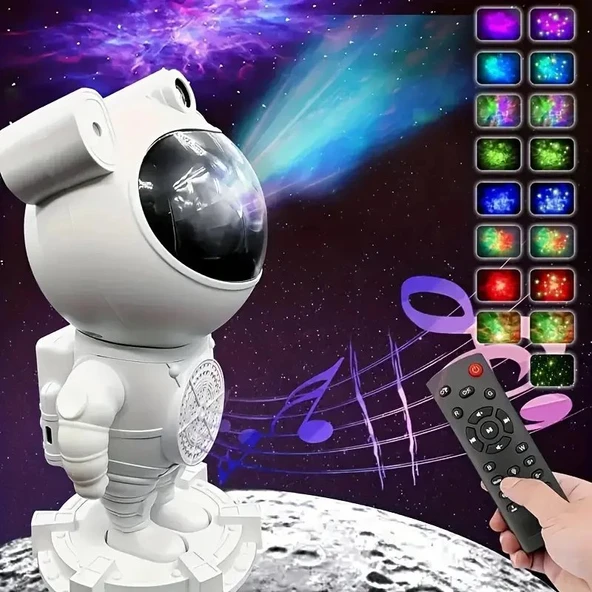 Astronot Gece Lambası Projektör Bluetooth Hoparlör Uzaktan Kumandalı GO53/05580 ürün görseli 1