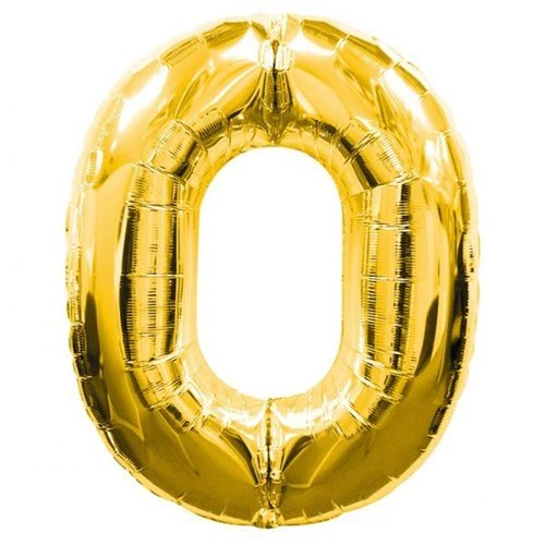 Parti Aksesuar 0 Rakamlı Folyo Balon Gold Renk  40 inç ürün görseli 1