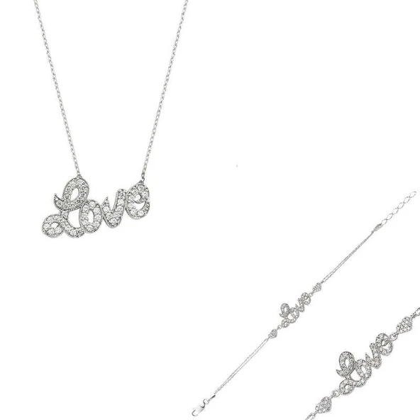 925 Ayar Gümüş Love Set ürün görseli 1