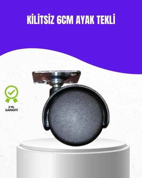 6 Cm Kilitsiz Masa Ayağı Tekli Döner Tekerlek ürün görseli 1