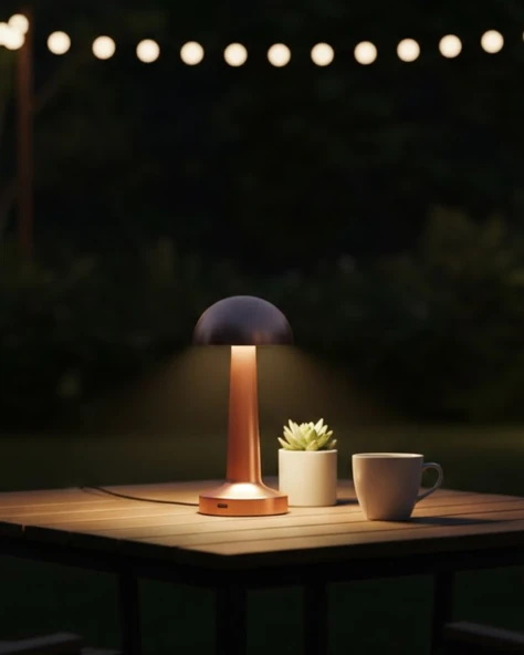 Modern Bronz Masa Lambası 3 Renk LED Dokunmatik Şarjlı Model ürün görseli 1