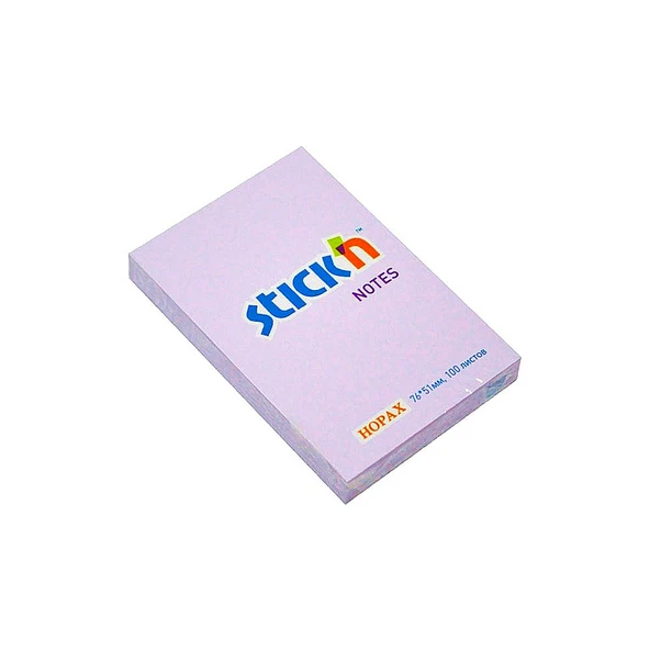 Hopax Stickn Yapışkanlı Not Kağıdı 100 Yaprak 76X51Mm Pastel Lila 4-2140200-5001 (12 Koçan) ürün görseli 1