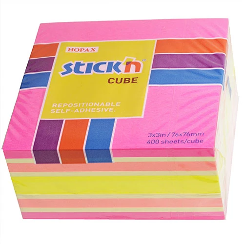 Hopax Stickn Yapışkanlı Not Kağıdı 76X76 Mm Küp 4 Renk 400 Yaprak 4-2153600-5001 ürün görseli 1