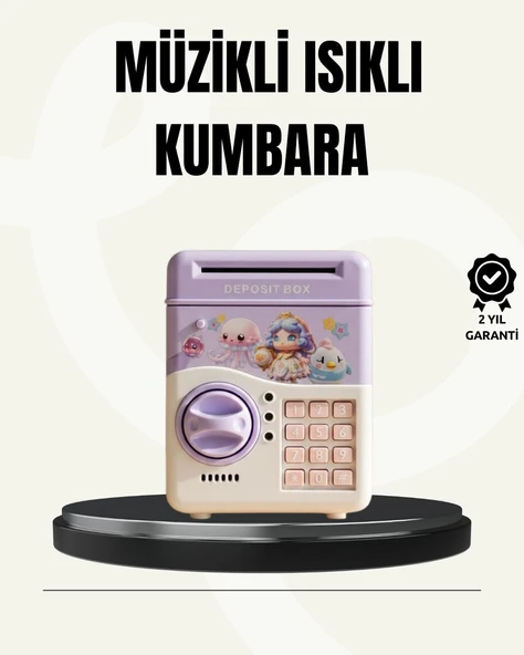 Elektronik Şifreli ATM Görünümlü Çocuk Kumbarası Mor ürün görseli 1