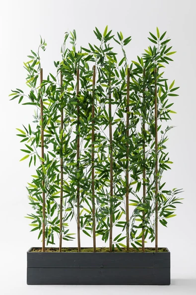 Yapay Bambu Seperatör Ahşap 100 Cm (Antrasit ) ürün görseli 1