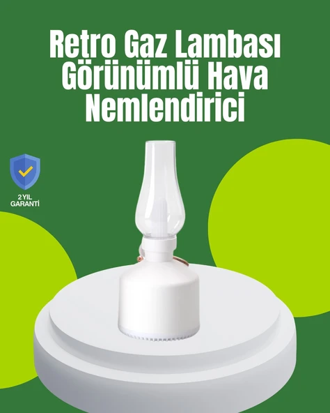 USB Şarjlı Retro Gaz Lambası Hava Nemlendirici Led Atmosfer Işıklı ürün görseli 1