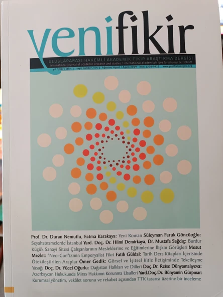YeniFikir Uluslararası Hakemli Akademik Fikir Araştırma Dergisi -  Sayı  2 Yıl  2009 ürün görseli 1