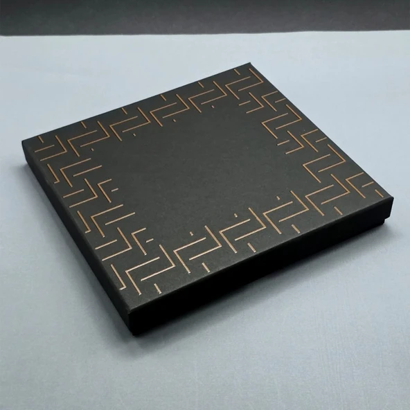 Desenli Siyah Deri Defter Kalem Set - Resim 3