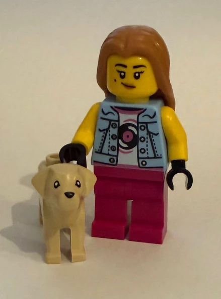 Orjinal Lego Minifigür Record Store Girl with Dog ürün görseli 1