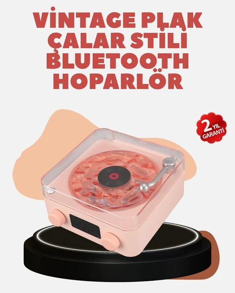 Retro Kristal Netliğinde Ses – Gece Işıklı Retro Bluetooth Hoparlör ürün görseli 1