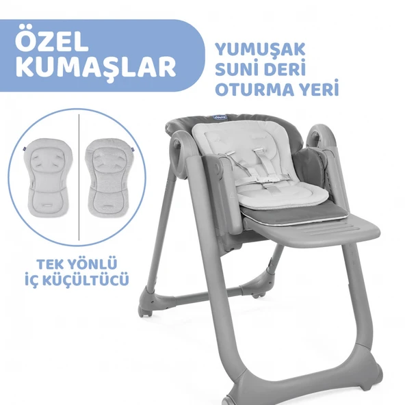 Chicco Polly Magic Mama Sandalyesi Dark Grey - Resim 6