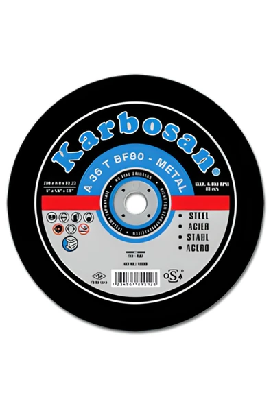 KARBOSAN 180x3.0x22.23 Metal Kesme Taşı 25 Adet ürün görseli 1