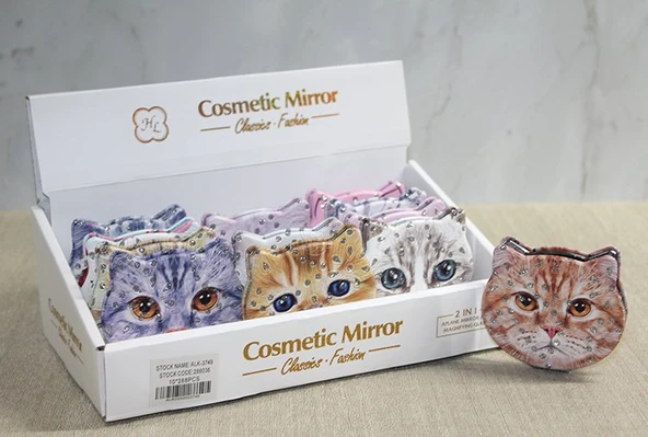 Taşlı Kedi El Aynası ürün görseli 1