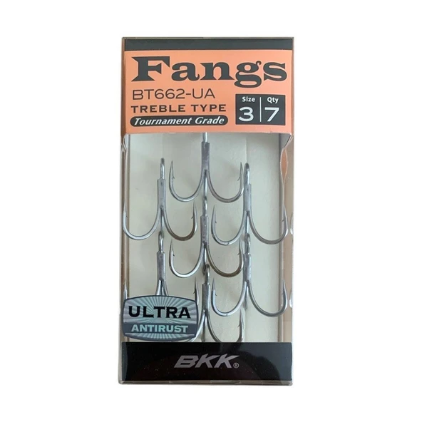 BKK Fangs-62 UA Üçlü Olta İğnesi 7'li Paket No:3 ürün görseli 1