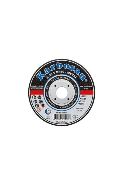 KARBOSAN 180x3.0x22.23m Metal Kesme Taşı 910040 ürün görseli 1