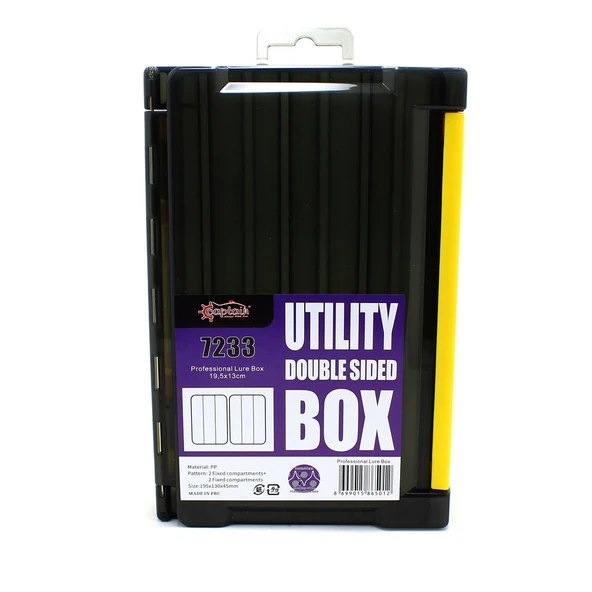 Captain 7233 Çift Taraflı Profesyonel 6 Gözlü Maket Balık ve Jig Yem Kutusu 19.5x13x4.5cm ürün görseli 1