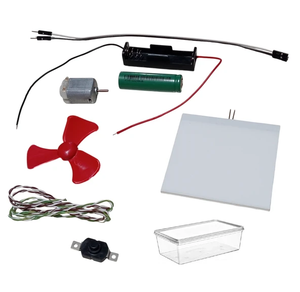 Kutulu 2 Devre DC 3V Pil Led Panel Pervane Öğrenci Elektrik ve Motor Devresi Hobi Deney Seti ürün görseli 1