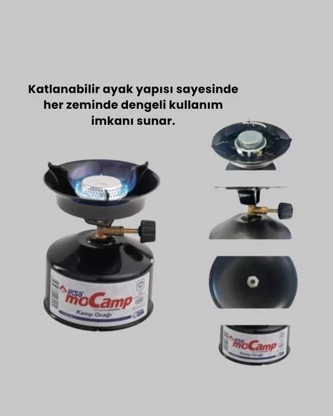Kompakt ve Hafif Kamp Ocağı Seti Gaz Tüplü - Resim 3