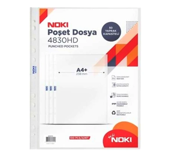 Noki HD Geniş Poşet Dosya A4 Tekli - 20 adet ürün görseli 1