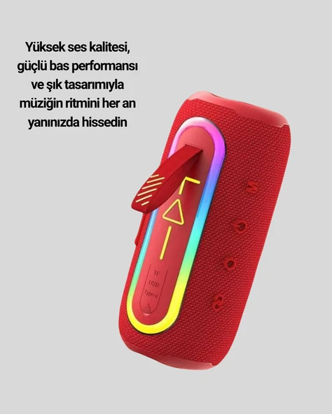 Uzun Pil Ömürlü Bluetooth 5.1 Hoparlör - Resim 2