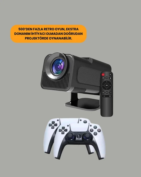 HCS350pro 1080P Full HD Taşınabilir Android Projektör - Resim 4