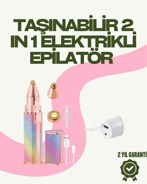 8000 RPM Taşınabilir Epilatör – Kaş Düzeltici ve Dudak Epilatörlü Pille Çalışan ürün görseli 1
